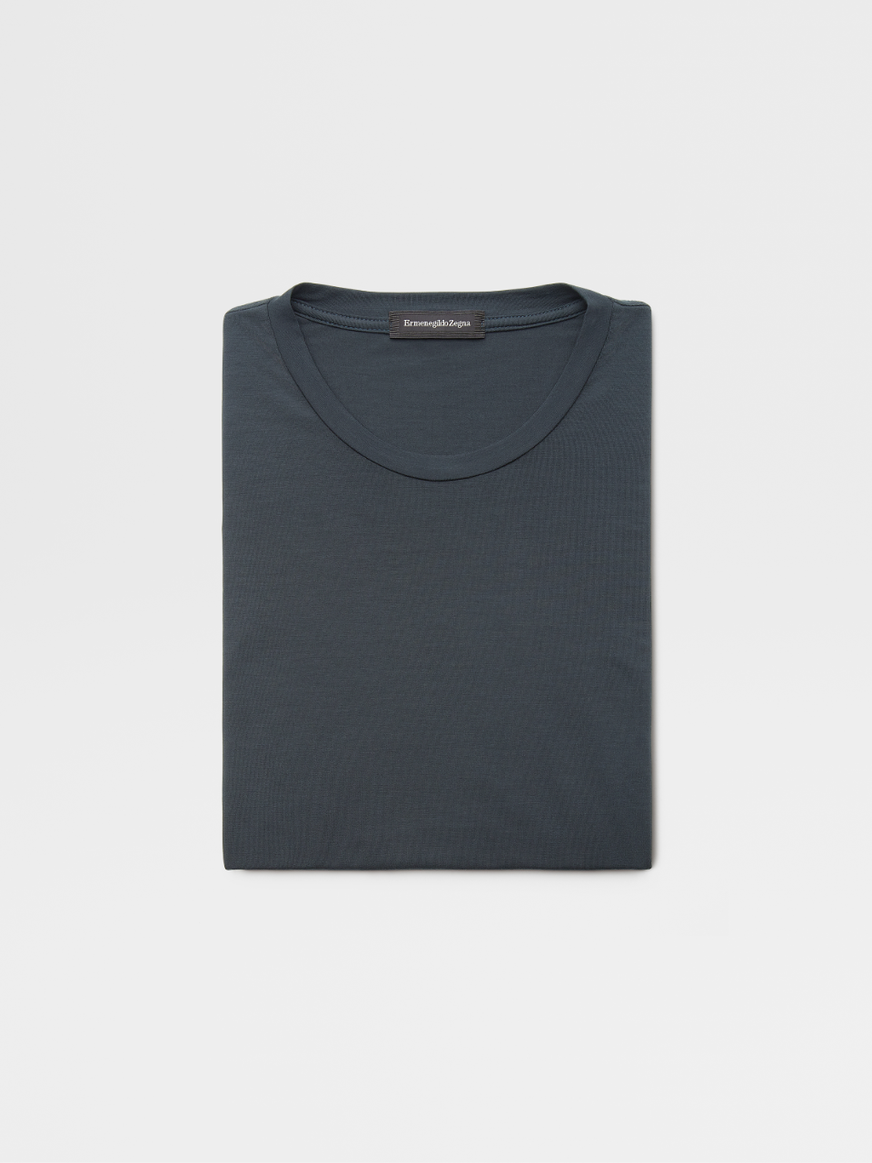 Dark Green Stretch Micromodal Crew Neck T-shirt